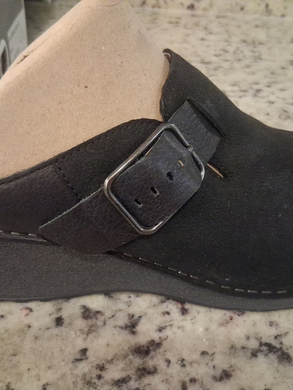 New In Box Dansko Black Leather Mules Size 38